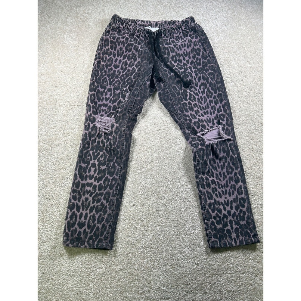 Vintage Havana‎ Womens Size S Pull On Leopard Distressed Jogger Jeans Mobwife